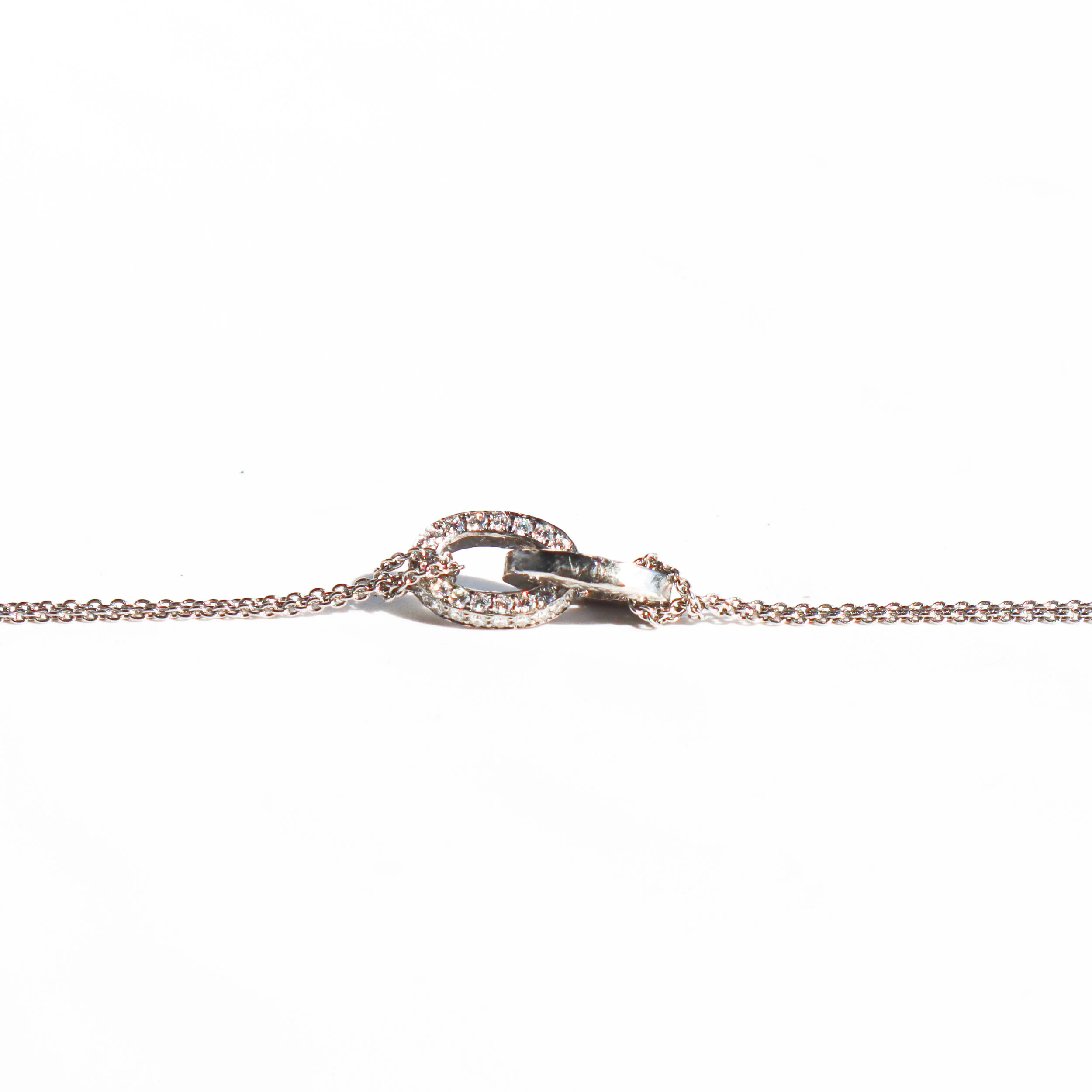 A Link in Love Platinum Pave Diamond Necklace handcrafted in New York City by Nelly Creative Studios