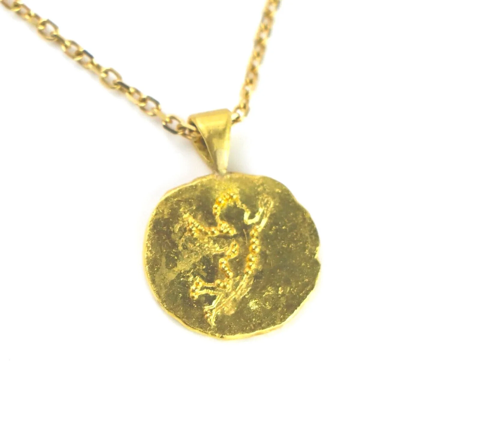 Gold Angel Necklace featuring ancient Greek Granulation by Nelly Creative Studios