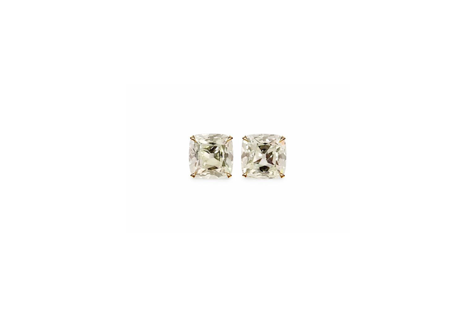 Classic Old Mine Cushion Cut 1.7-Carat Diamond Earrings