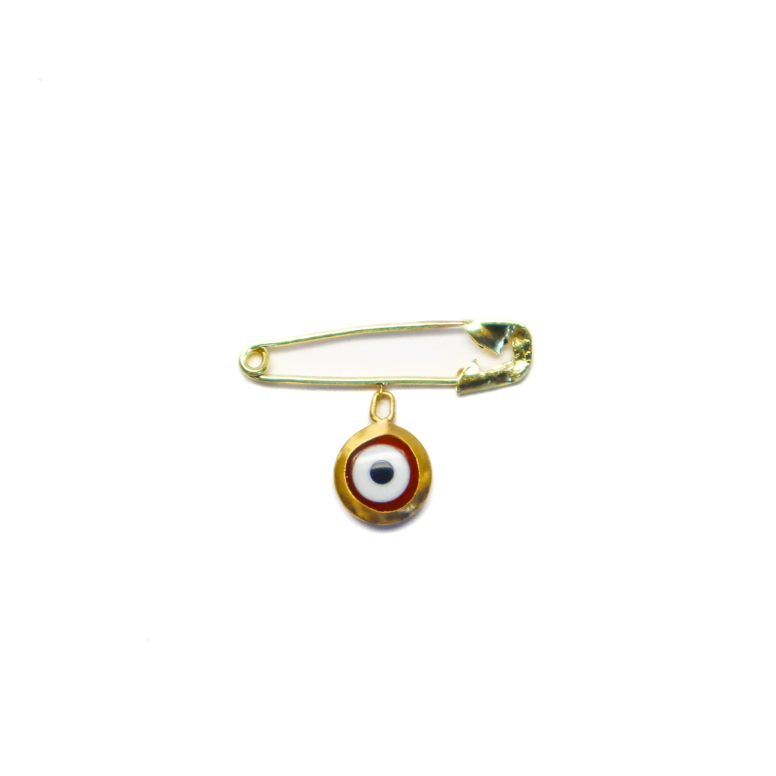 Gold Evil Eye Safety Brooch by Nelly Creative Studios