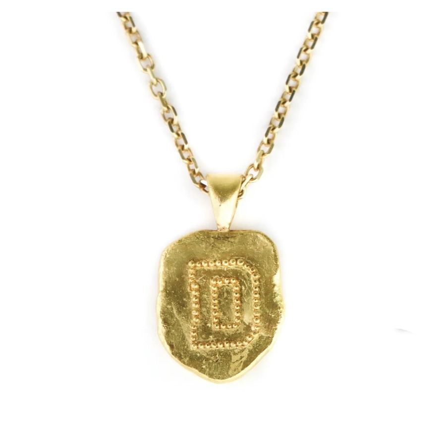 Gold Dartmouth D Necklace by Nelly Creative Studios
