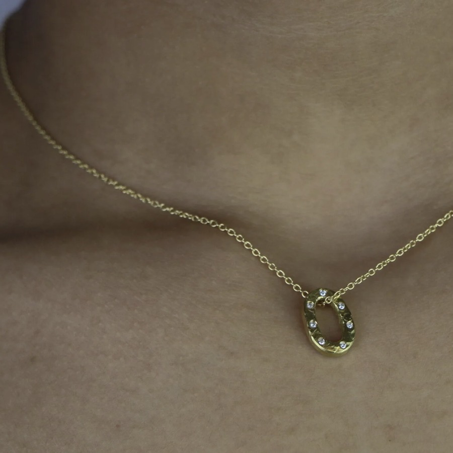 The Single Diamond Gold Link Necklace by Nelly Creative Studios