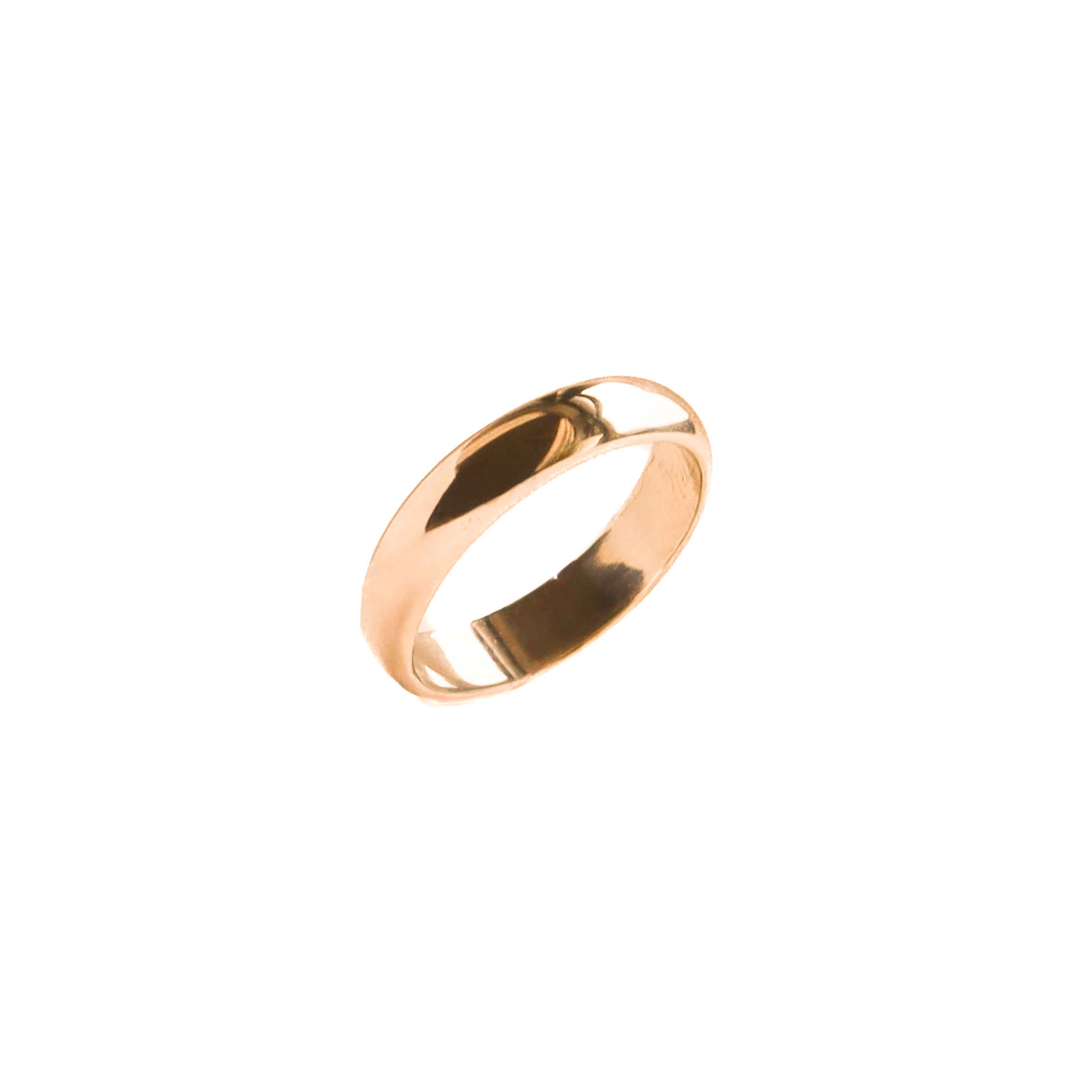 Pink Gold Half Round Wedding Band detail